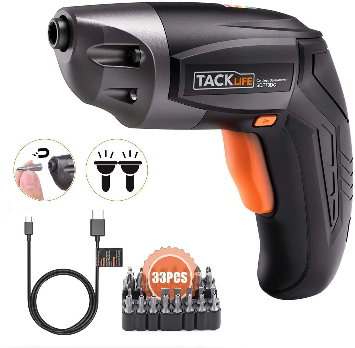 TACKLIFE Cordless Screwdriver Electric Screwdriver Rechargeable