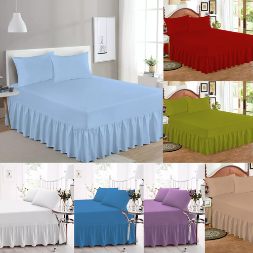Valance Extra Deep Fitted Sheet Bed Sheets Single Double King Super