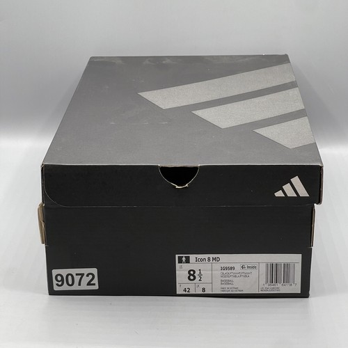 Adidas Baseball Cleats Men's 8.5 Black White Icon 8 MD IG9589 NIB Molded - Picture 17 of 17