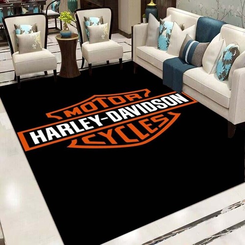 Motorcycle Harley logo printed carpet, living room sofa area washable floor mat - Picture 12 of 16