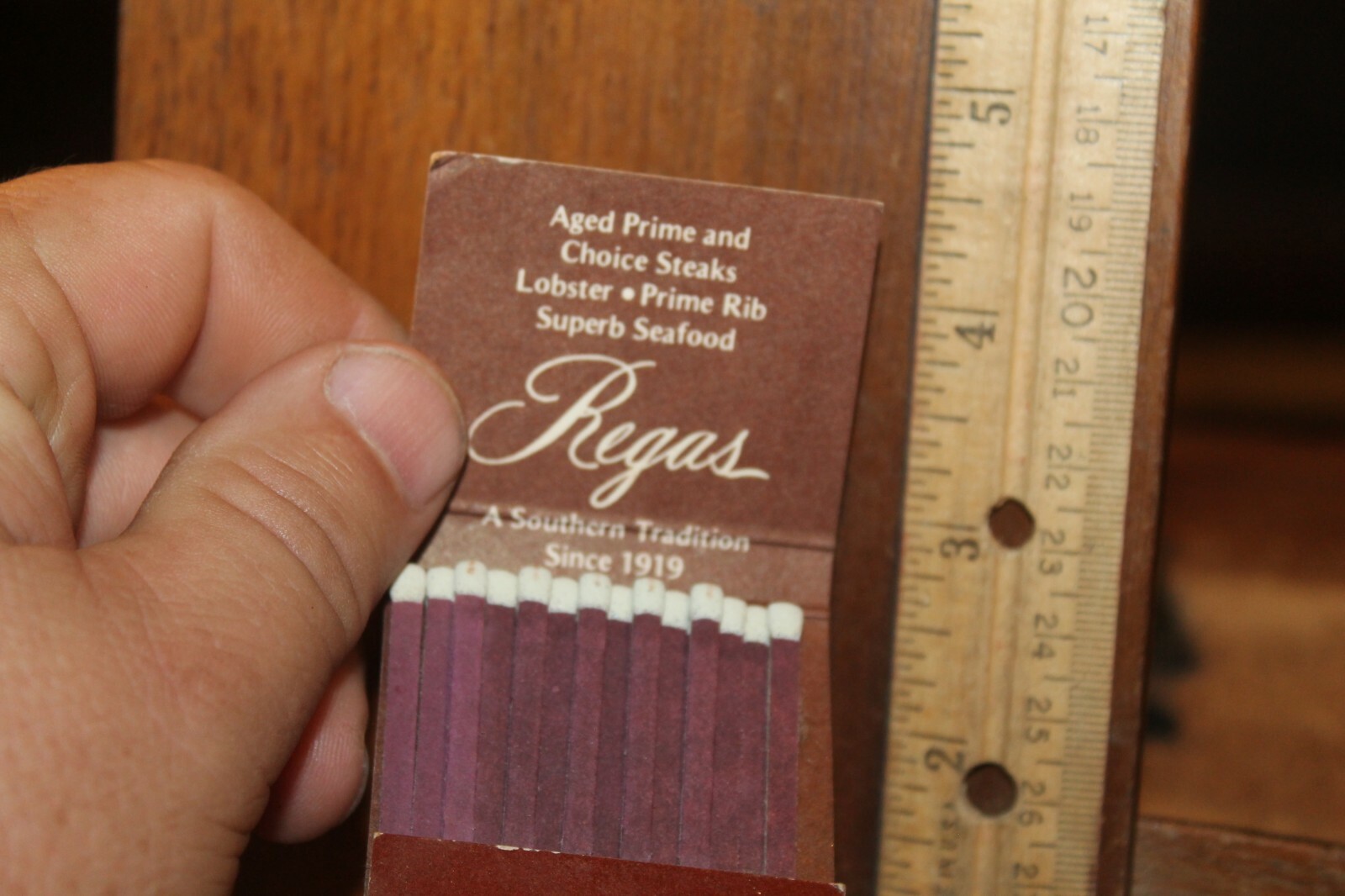 Vintage 1970's Matchbook Regas Restaurant Steak Lobster Knoxville