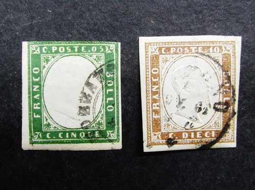 nystamps Italian States Sardinia Stamp # 10 11 Used $60 Y16x634