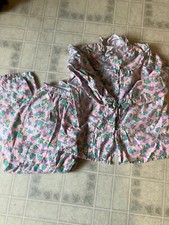 Vtg Slumber Jane pajamas Size 36 Medium Pink Butterflies Cotton Flannel Pajamas
