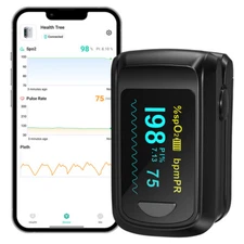 Pulse Oximeter Finger SPO2 Blood Oxygen Saturation Heart Rate Monitor with APP