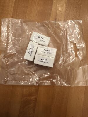 4 PACK CAT6 Inline Coupler RJ45 Female to Female Adapter Connector - White