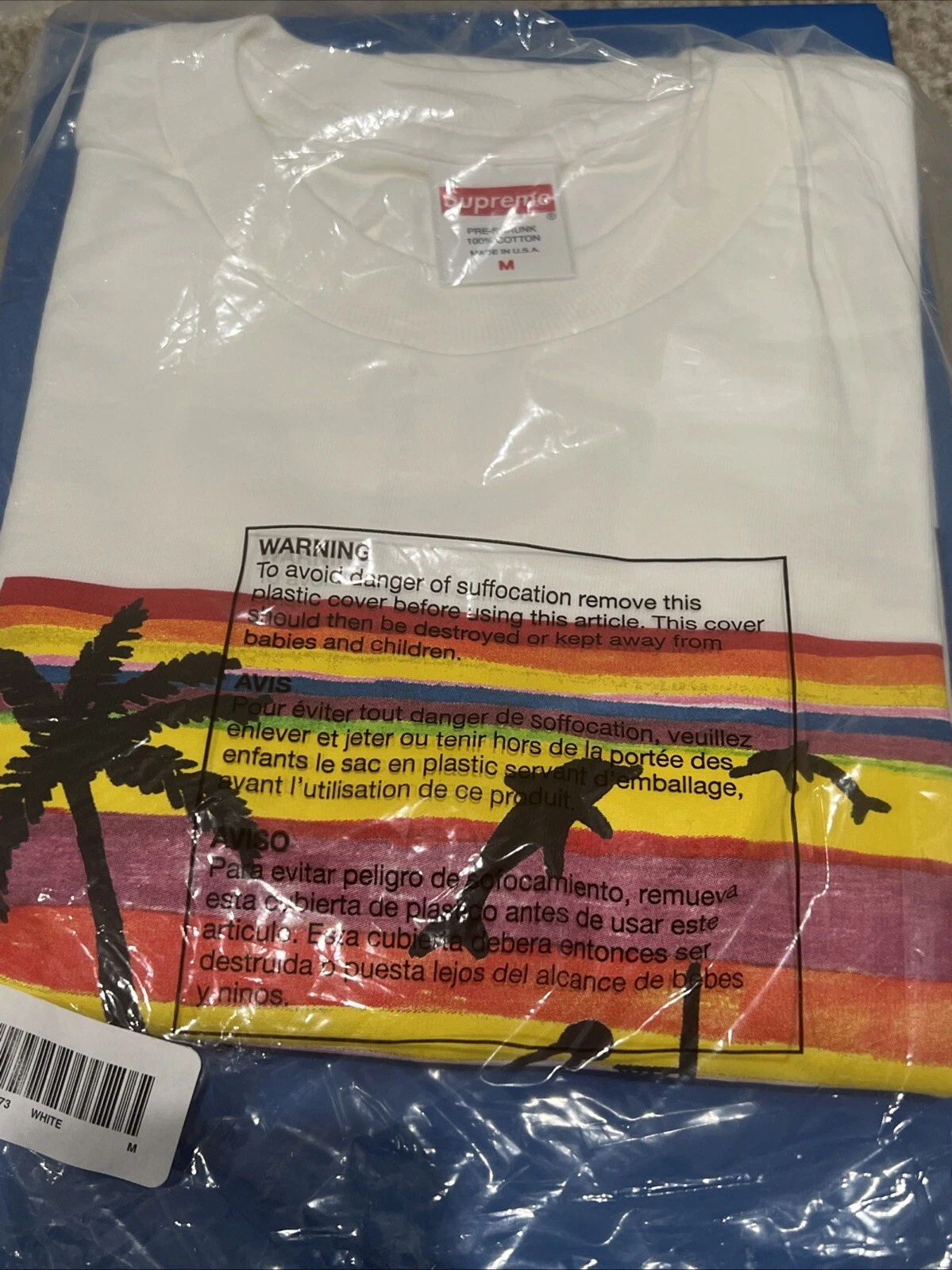 Supreme New York Dunk Tee blanc taille M neuf dans son sac t shirt graphique SS21T57