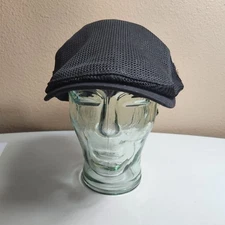 Jamont Mens Black Adjustable Cabbie Newsboy Golf Mesh Flat Cap