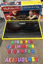 Vintage 1970's Playskool Deskette Magnetic Desk Letters Alphabet Spelling