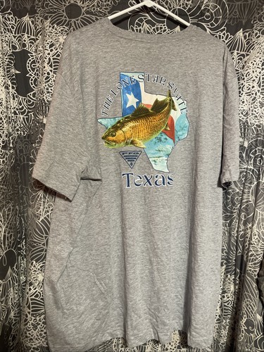 T-shirt De Pêche Columbia PFG – Gris – Manches Longues – 2XL – UPF 50