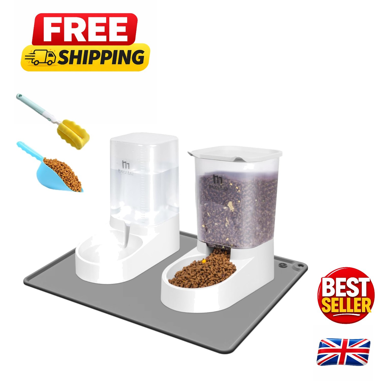Luxury 3.8L Auto Dog Cat Feeder & Water Dispenser - Convenient 2-in-1 Solution