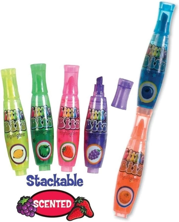 100 iluminadores perfumados apilables - divertido juego de papelería Foto 4 de 4