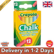 Image of Crayola Anti Dust Coloured Chalk Pack of 12 Assorted Classroom Set