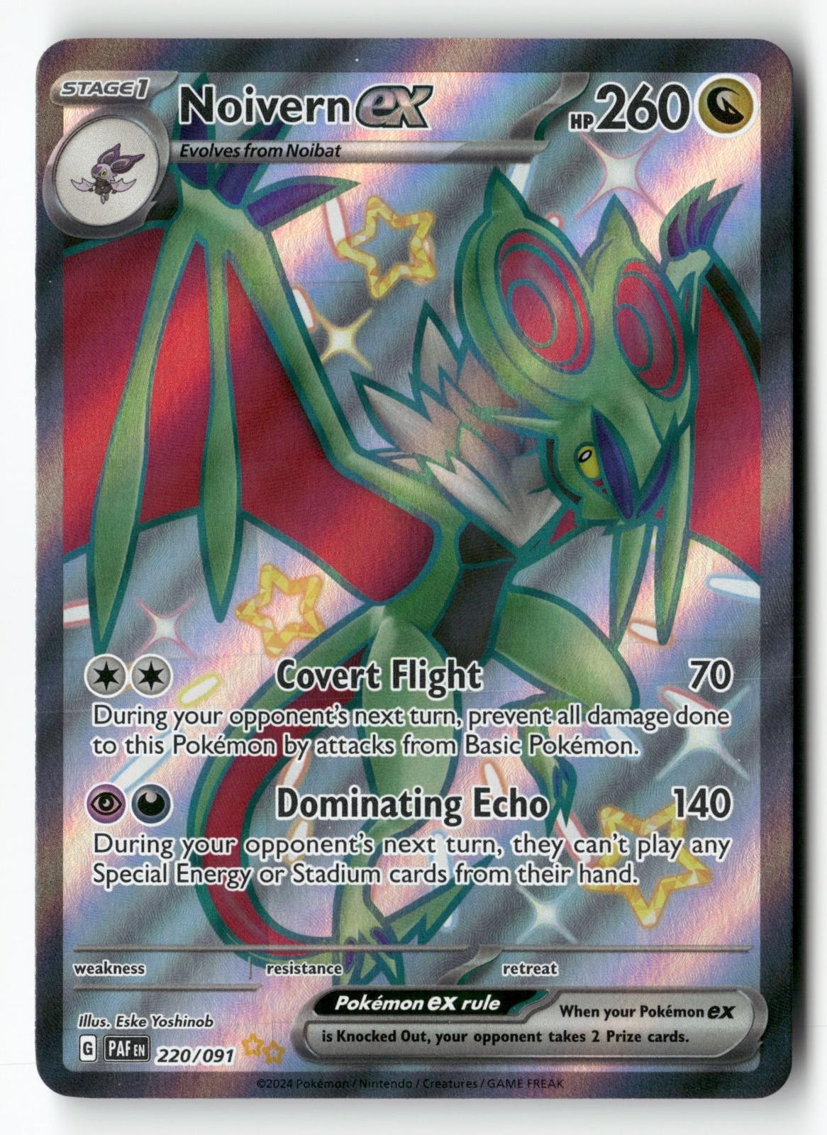 Noivern ex 220/091 Shiny Ultra Rare Paldean Fates Pokemon Near Mint
