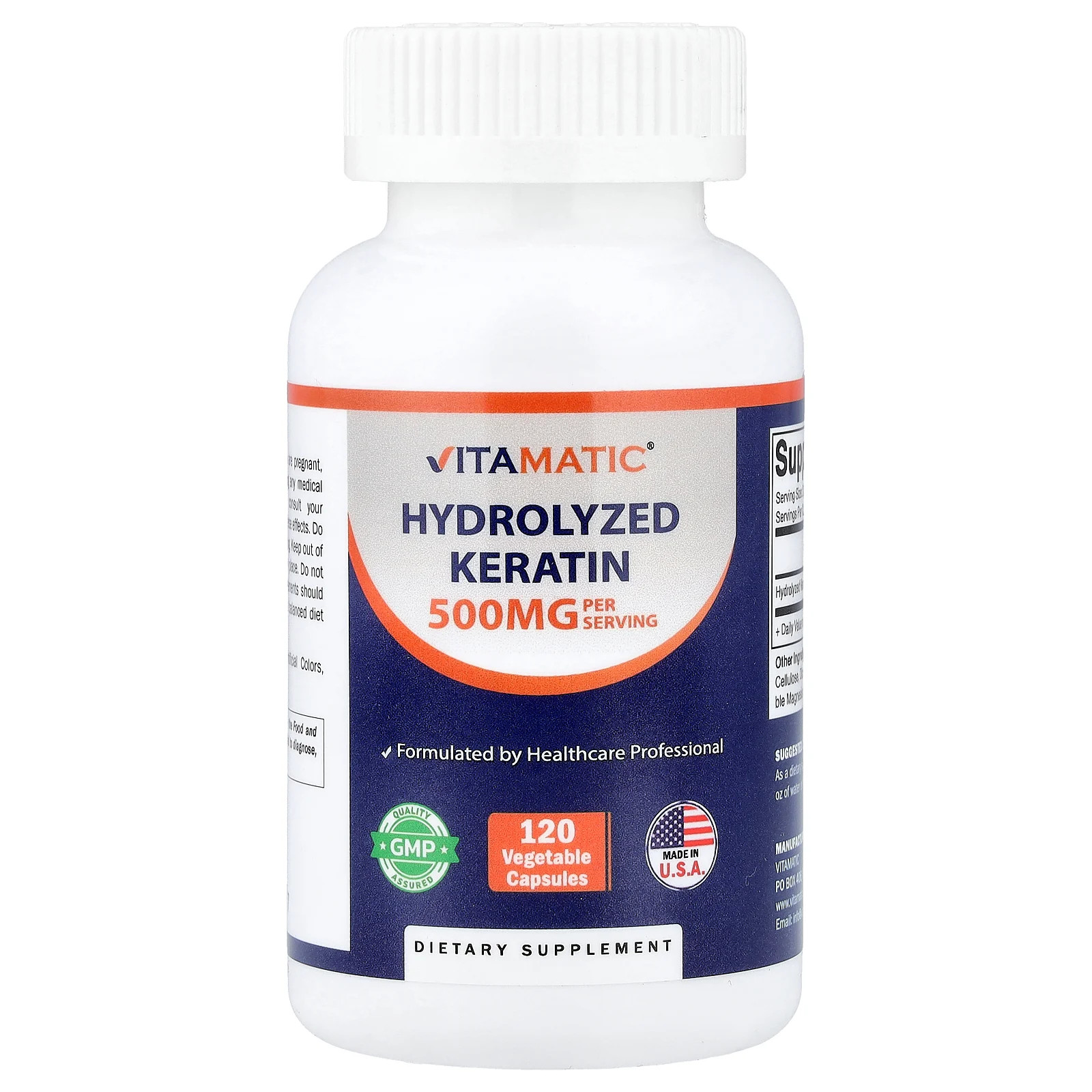 Hydrolyzed Keratin, 120 Vegetable Capsules (250 mg per Capsule)