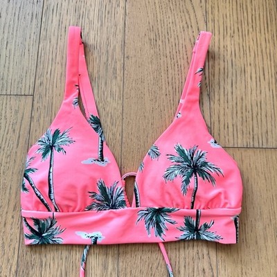 Eidon Pink Tropical Print Bikini Top Size S - NWT