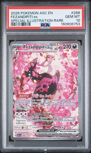 2026 POKEMON ASC EN-ASCENDED HEROES #288 FEZANDIPITI EX PSA 10