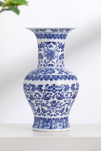 Blue and White Vase, Blue Vases Home Décor, Chinoiserie Vase, Blue and White ... - Picture 3 of 8