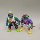 Vtg 1991 TMNT Rock N Rollin SET Rappin Mike AND Heavy Metal Raph Action Figures