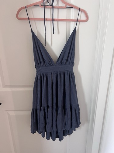 Blaues Neckholder Skater fließendes Kleid Gr. M Neu mit Etikett - Bild 5 von 12