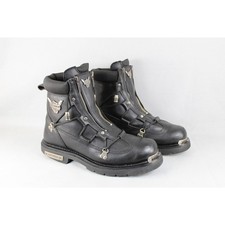 Harley Davidson Brake Light Black Leather Motorcycle Boots Mens 13