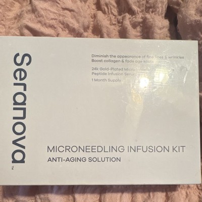 Seranova 24k Gold-Plated Microneedling Kit w/ Peptide Serum for Wrinkles