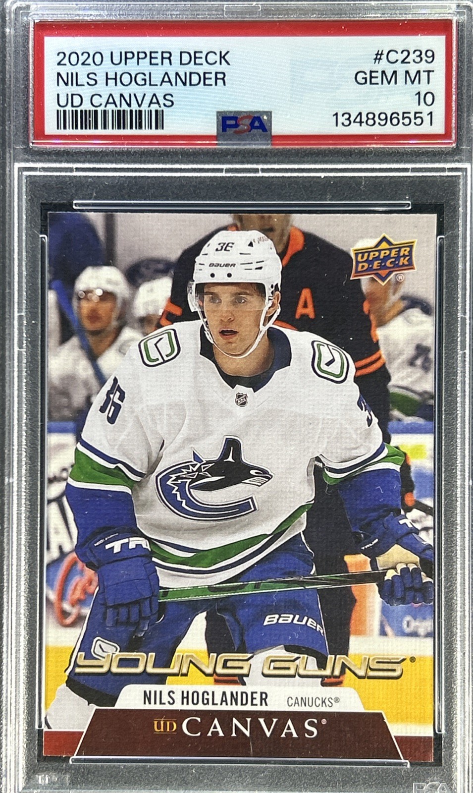 2020-21  Upper Deck  ** NILS HOGLANDER  ** Young Guns Canvas  #C239 💎 PSA 10 💎