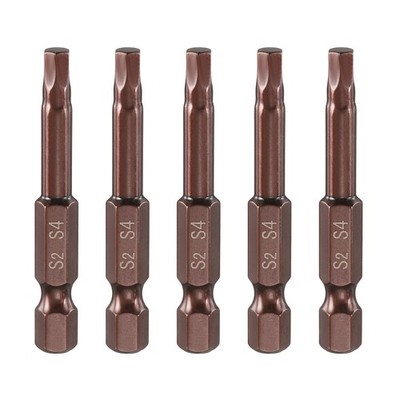 5pcs 4mm Metric Hex Head Wrench Drill Bit 2'' Length Magnetic Screwdriver Bits