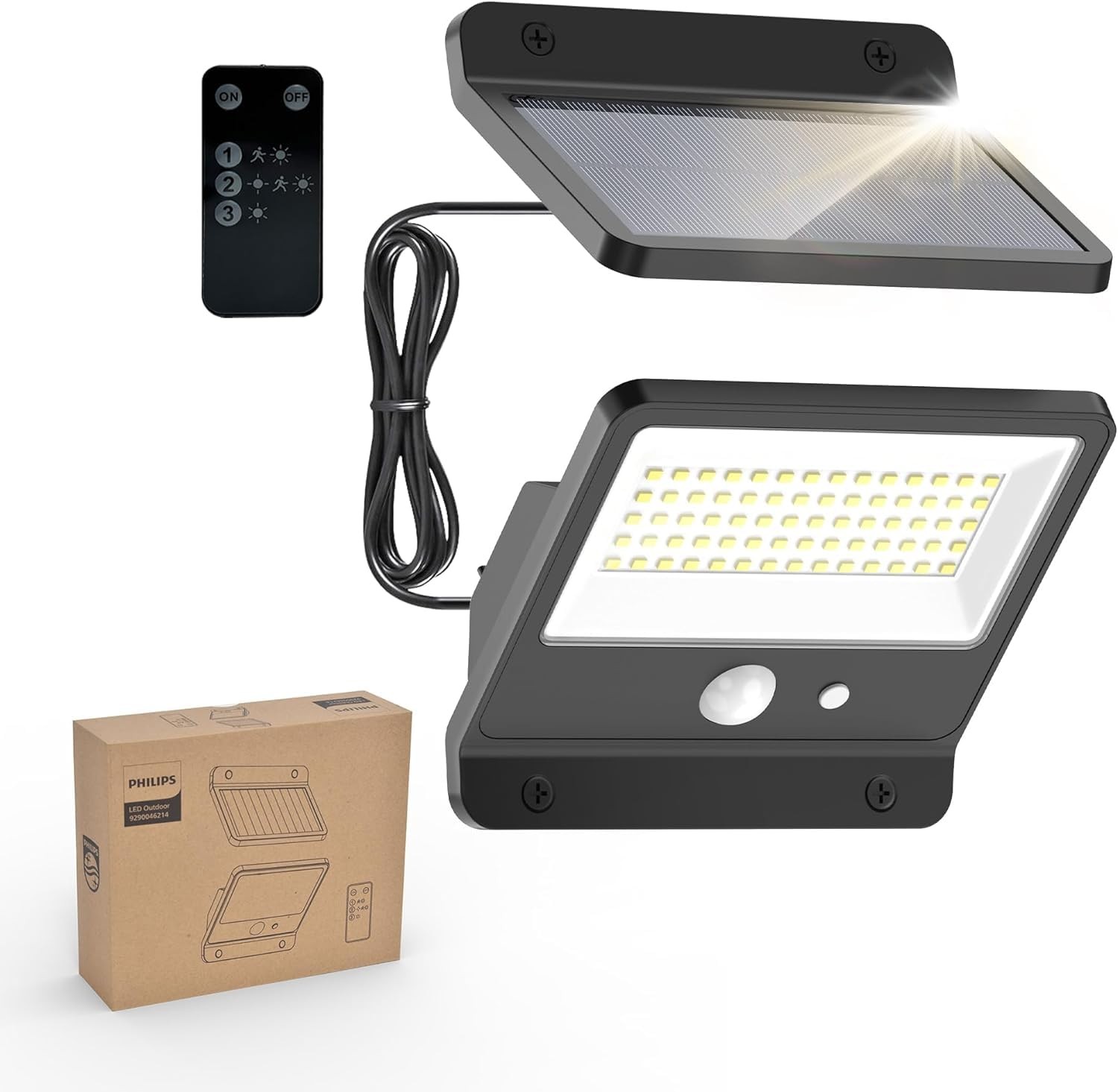 Philips Solar Security Outdoor LED 6500K, Solar-Powered Flood w/PIR Black - Image 3