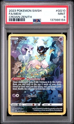2023 POKEMON SWORD & SHIELD CROWN ZENITH #GG10 FULL ART/MEW PSA 9