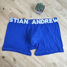 Andrew Christian Sexy Hombres Ropa Interior Casi Desnudo Bambú Boxer, Azul, Pequeño