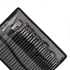 Ensemble de 25 Pinceaux à Peinture, Pinceaux à Manche en Bois avec Étui à P2090