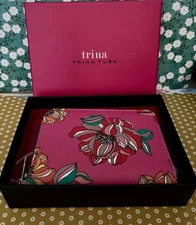 Set of 3 TRINA TURK Zip Around Colorful Small Wallets Boxed  New