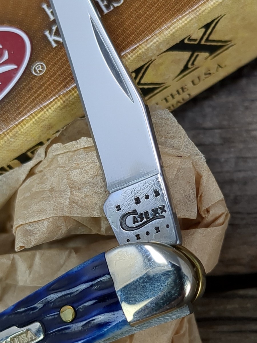めるめるページ Case XX 610096 SS Tiny Toothpick Knife Blue Bone Handle 2000 w