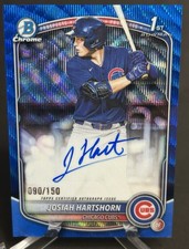 2025 Bowman Draft Chrome 1st Auto Josiah Hartshorn Blue Wave Refractor /150 Cubs