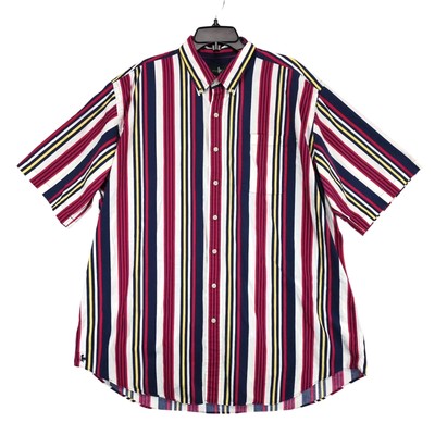 Vtg 90s Y2K Hunt Club Men's 2XLT Tall Striped Button Down Shirt, Preppy Retro