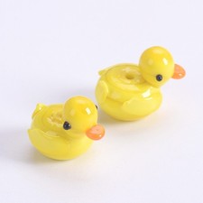 8pcs Yellow Duck 16x15mm Handmade Lampwork Glass Charm Loose Beads DIY Jewelry