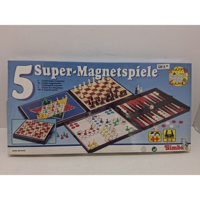 Simba Super-Magnetspiele 5 Magnetic Games Set Chess Backgammon Ludo 601 5452