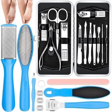 Professional 23 in 1 Pedicure Kit with Callus Remover Foot File Rasp, Stainless