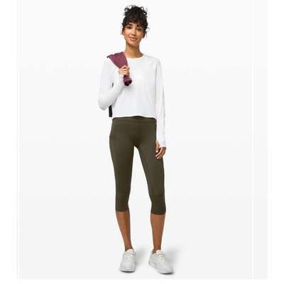 Lululemon Fast and Free Crop II 19'' *Non-Reflective Size 2