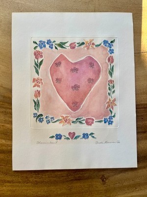 Signed Brooke Morrisson Art print, 1989 ''Bloomin Heart''