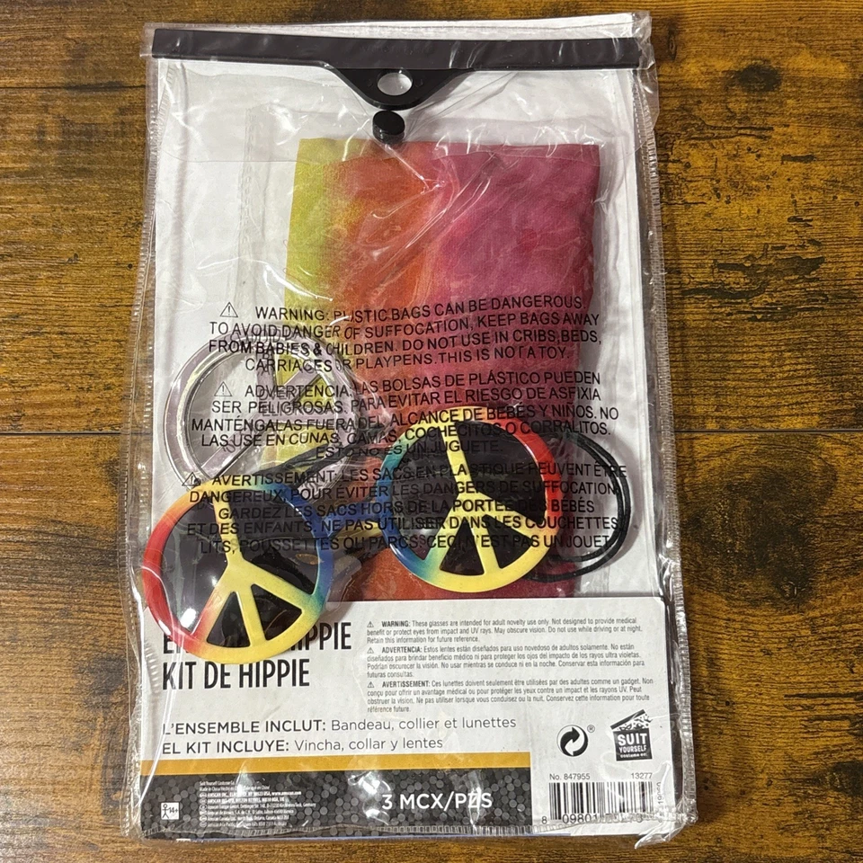 Groovy 60’s Hippie Kit Halloween Disfraz Vestir Juegos con disfraces 3 Piezas Foto 3 de 3