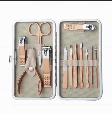 Professional Manicure Pedicure Set 12in1 Nail Care 12 Piece Set, Rose Gold 