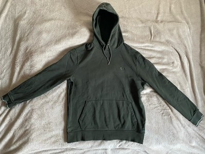 Fred Perry Herren XL Hoodie Mit Kapuze, Kordelzug und gesticktem Logo Grün