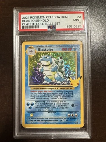 Blastoise 2/102 Pokemon Celebrations Classic PSA 9 MINT