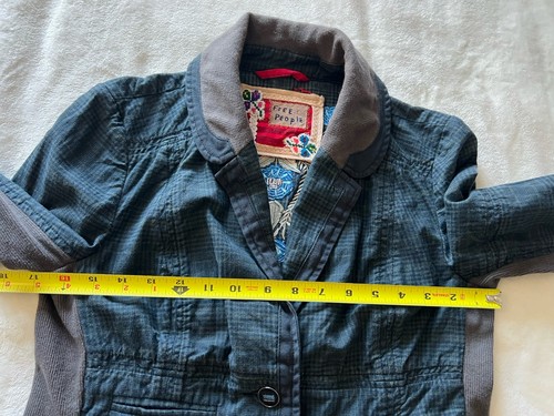 Giacca donna vintage Y2K Free People taglia 8 ricamata floreale cotone a quadri - Foto 16 di 18