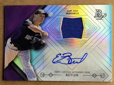 2014 BOWMAN PLATINUM Eddie Butler AUTO RELIC PATCH #AR-EB - ROCKIES