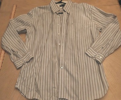 Tommy Hilfiger Mens Button Down Shirt Long Sleeve Striped Sz XL 80's