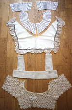 Vtg 1930-1950 Lace Collars, Cuffs Yoke: Whitework, Crochet, Eyelet, Ruffled