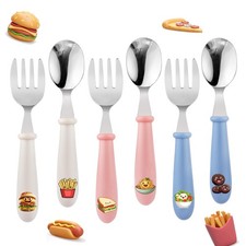 6PCS Toddler Kids Utensils Silverware, Stainless Steel Toddler Baby Forks and...