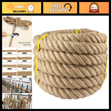 Thick 2" x 25' Manila Twisted Rope for Landscaping, Crafts, Marine Tie-Downs